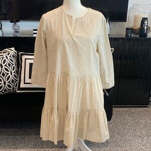 Poets eyelet Tiered Cream Dress. Large. So sweet ❤️
